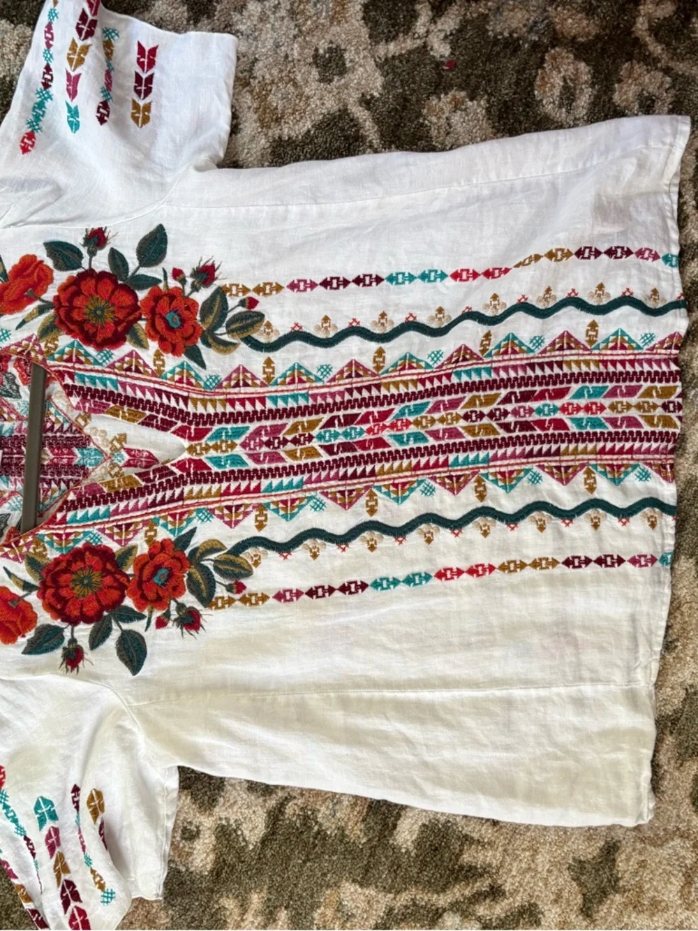 Johnny Was 100% linen NWOT Ornella blouse XS-M - Picture 5 of 8